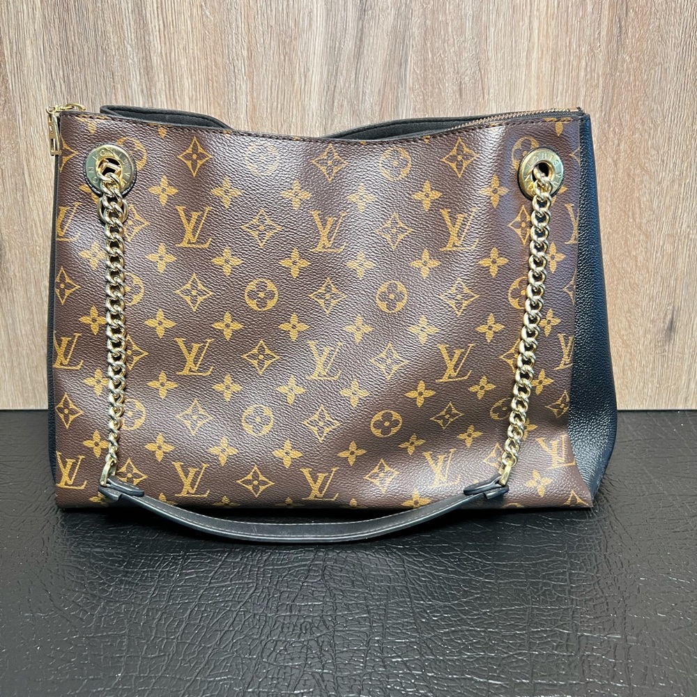Brown Designer Tote Bag with Gold Accents